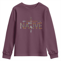 Western Style Tribal Feather Youth Sweatshirt Vintage Boho Graphic