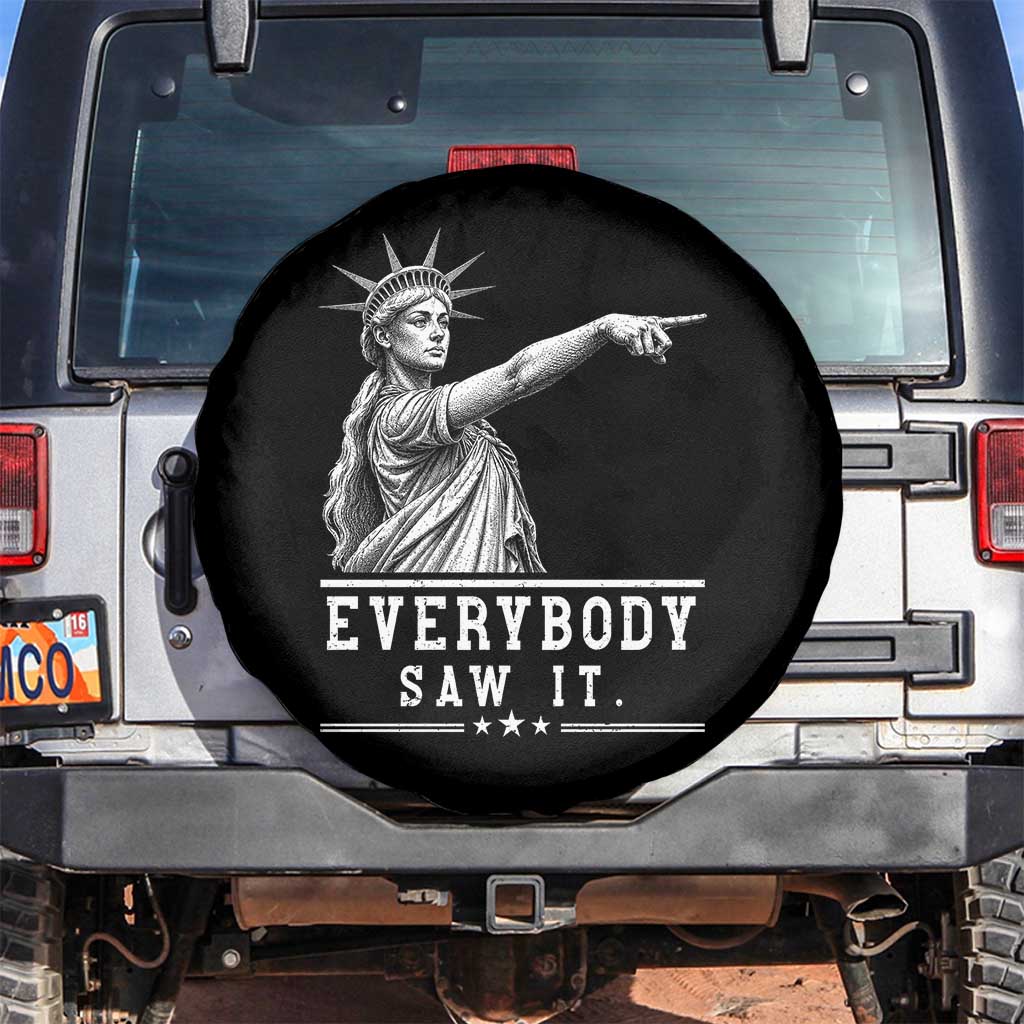 Liberty Has Spoken Everybody Saw It Spare Tire Cover Funny Pointing Statue Basketball Parody