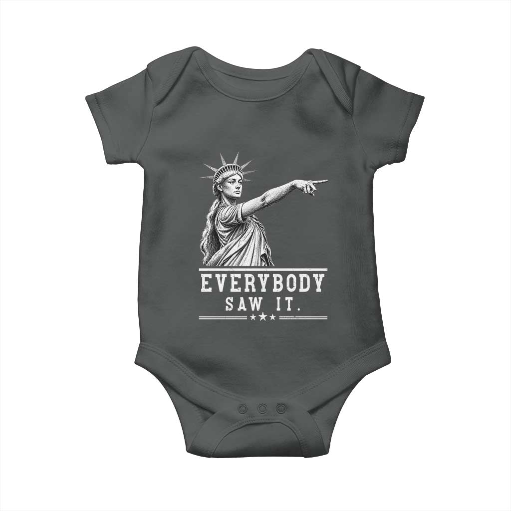 Liberty Has Spoken Everybody Saw It Baby Onesie Funny Pointing Statue Basketball Parody