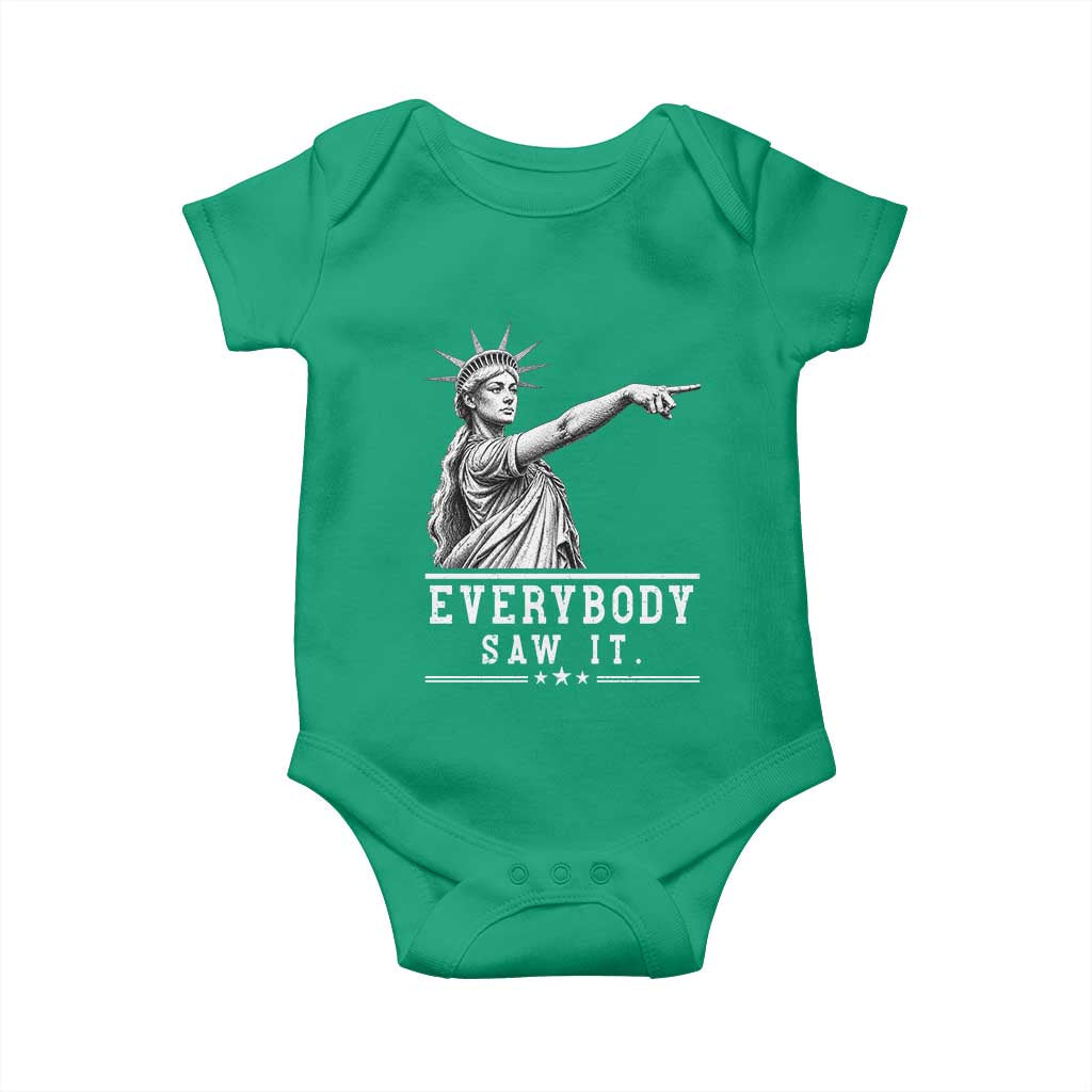 Liberty Has Spoken Everybody Saw It Baby Onesie Funny Pointing Statue Basketball Parody
