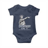 Liberty Has Spoken Everybody Saw It Baby Onesie Funny Pointing Statue Basketball Parody