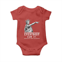 Liberty Has Spoken Everybody Saw It Baby Onesie Funny Pointing Statue Basketball Parody