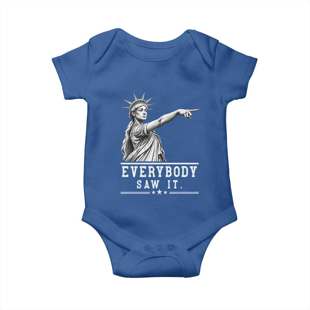 Liberty Has Spoken Everybody Saw It Baby Onesie Funny Pointing Statue Basketball Parody