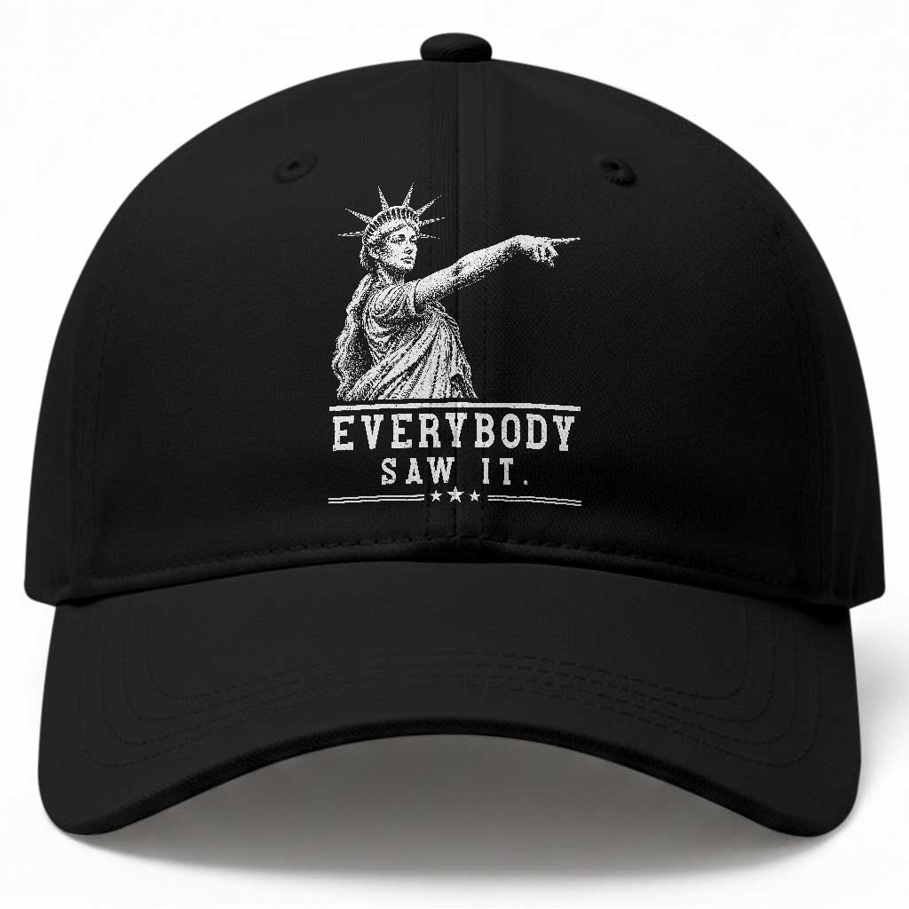 Liberty Has Spoken Everybody Saw It Baseball Cap Funny Pointing Statue Basketball Parody