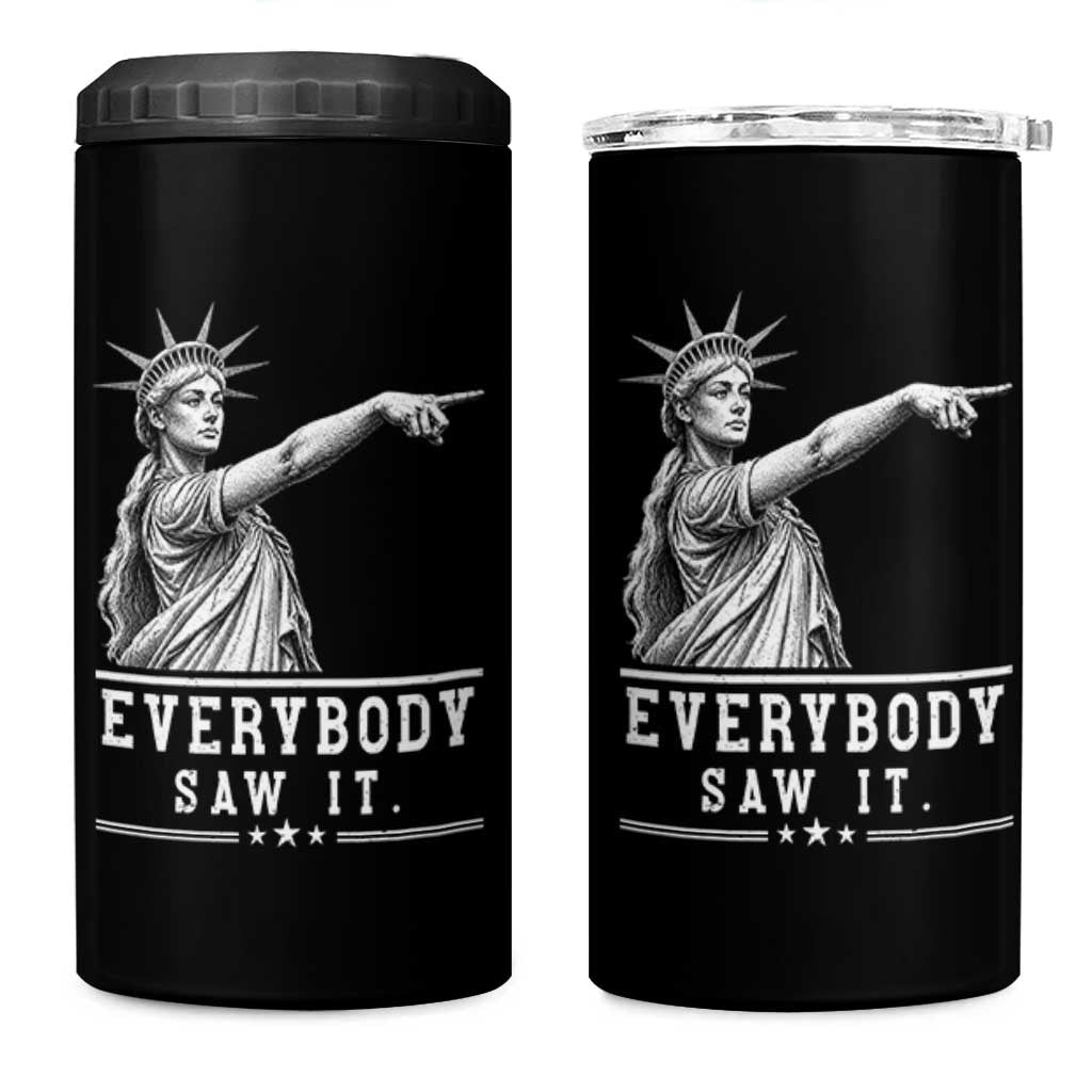 Liberty Has Spoken Everybody Saw It 4 in 1 Can Cooler Tumbler Funny Pointing Statue Basketball Parody