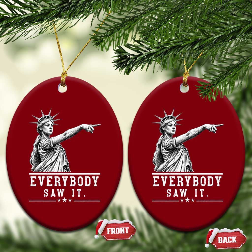 Liberty Has Spoken Everybody Saw It Ceramic Ornament Funny Pointing Statue Basketball Parody