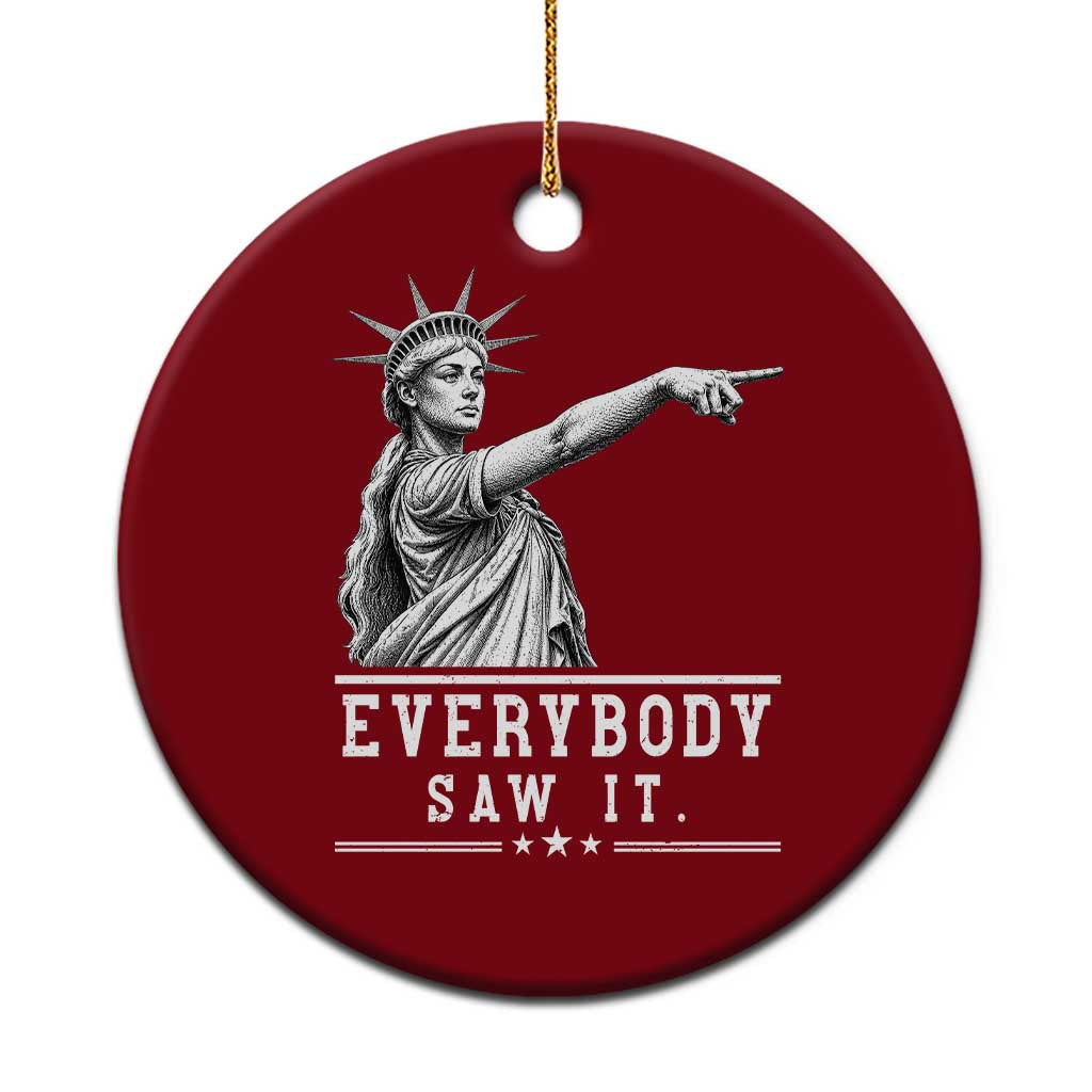 Liberty Has Spoken Everybody Saw It Ceramic Ornament Funny Pointing Statue Basketball Parody