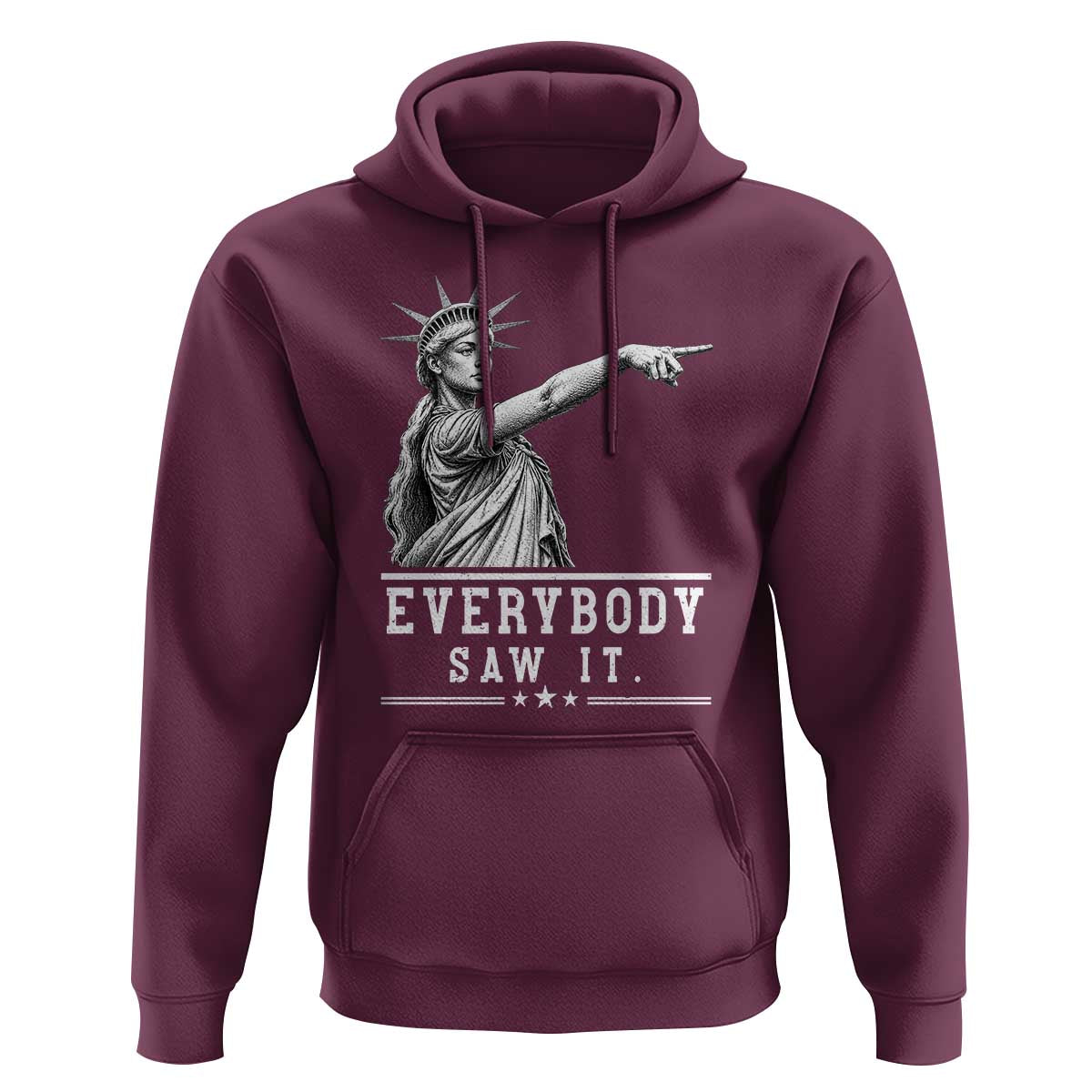 Liberty Has Spoken Everybody Saw It Hoodie Funny Pointing Statue Basketball Parody