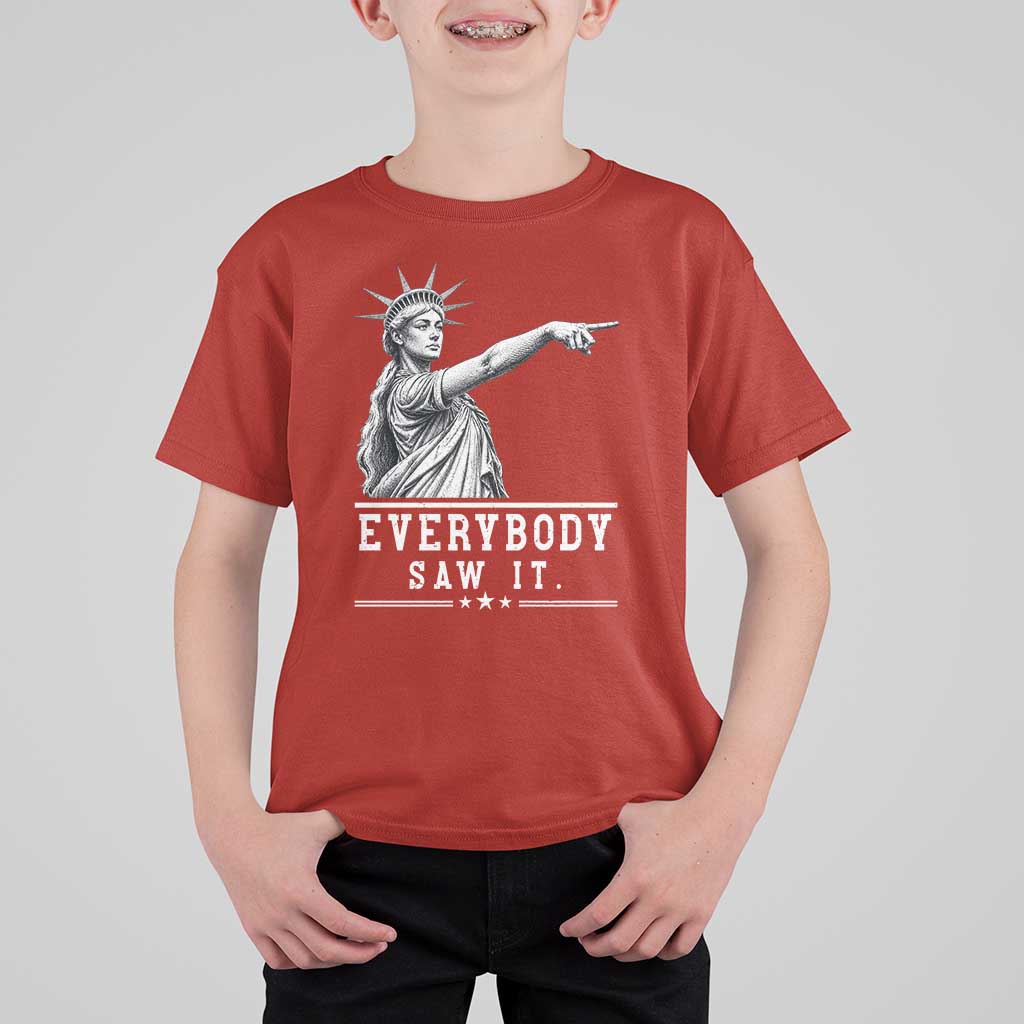 Liberty Has Spoken Everybody Saw It T Shirt For Kid Funny Pointing Statue Basketball Parody