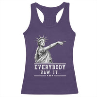 Liberty Has Spoken Everybody Saw It Racerback Tank Top Funny Pointing Statue Basketball Parody