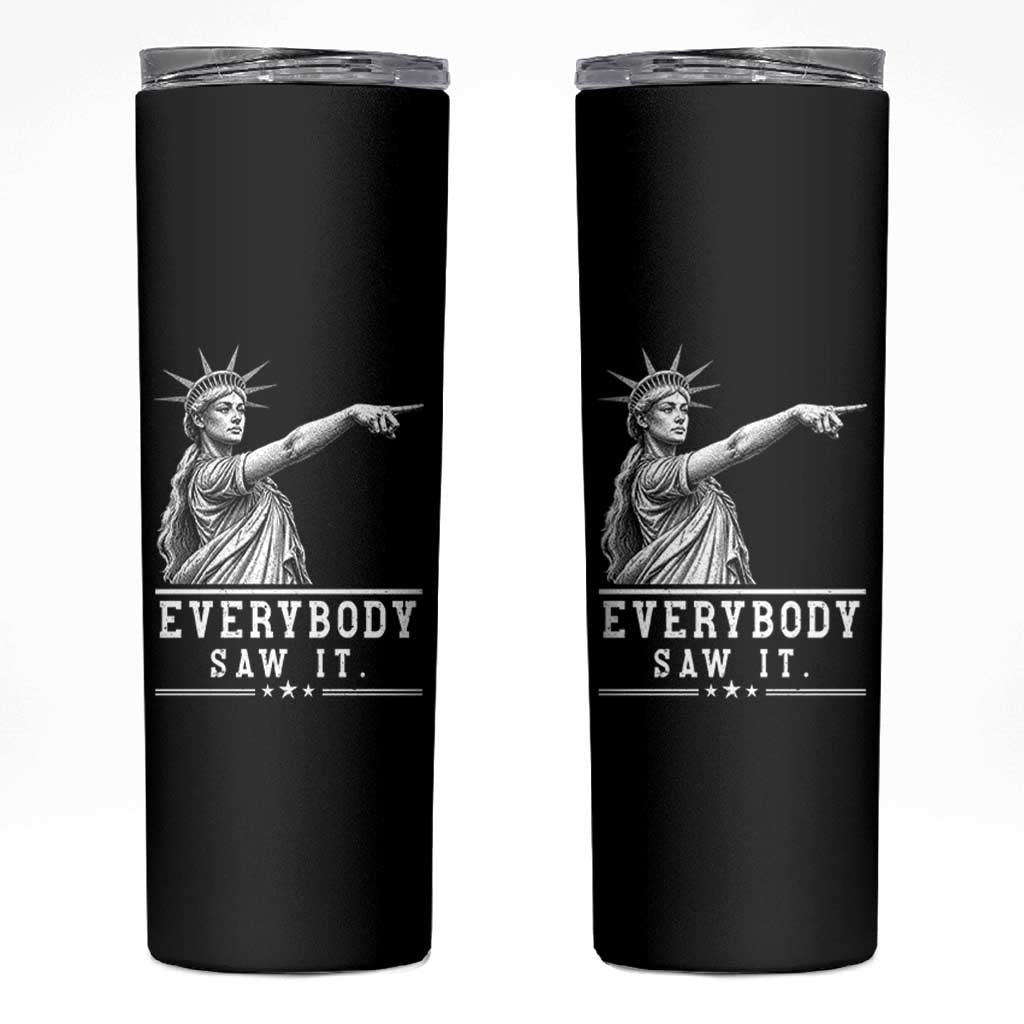Liberty Has Spoken Everybody Saw It Skinny Tumbler Funny Pointing Statue Basketball Parody