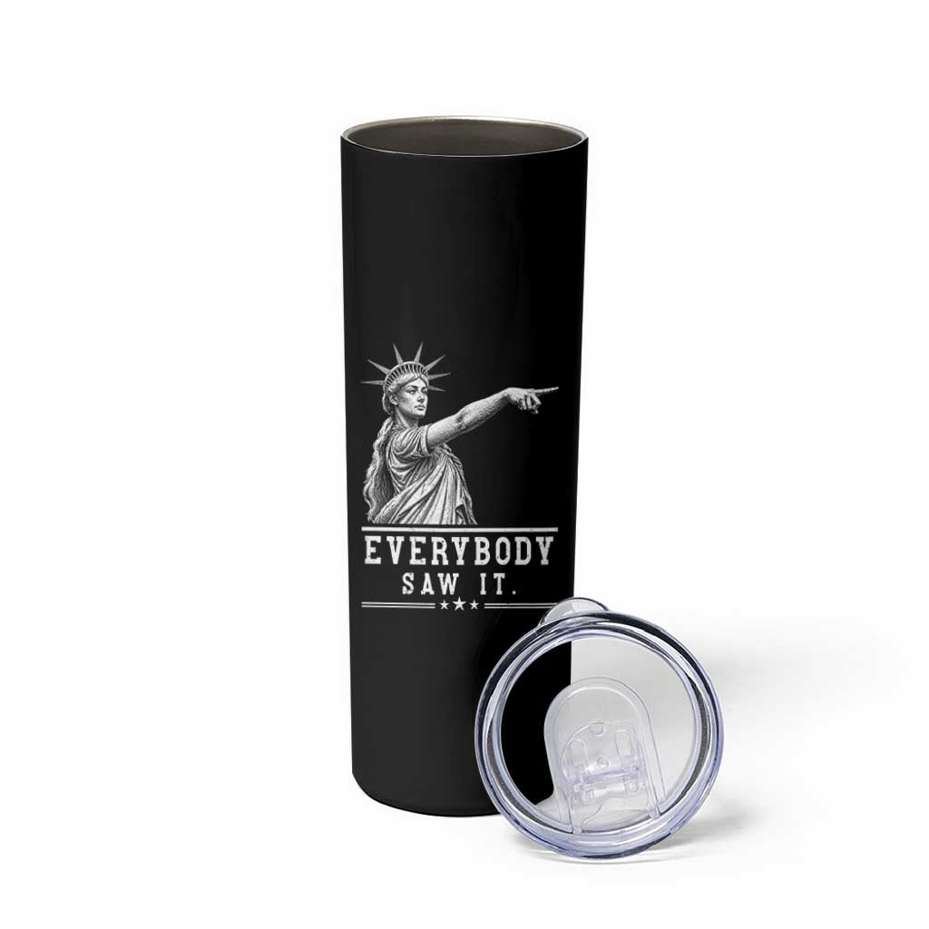 Liberty Has Spoken Everybody Saw It Skinny Tumbler Funny Pointing Statue Basketball Parody