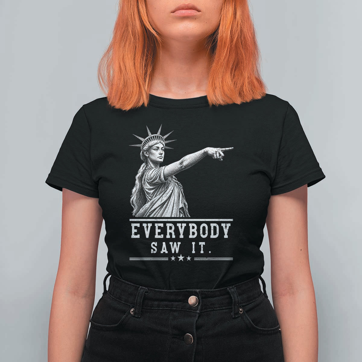 Liberty Has Spoken Everybody Saw It T Shirt For Women Funny Pointing Statue Basketball Parody