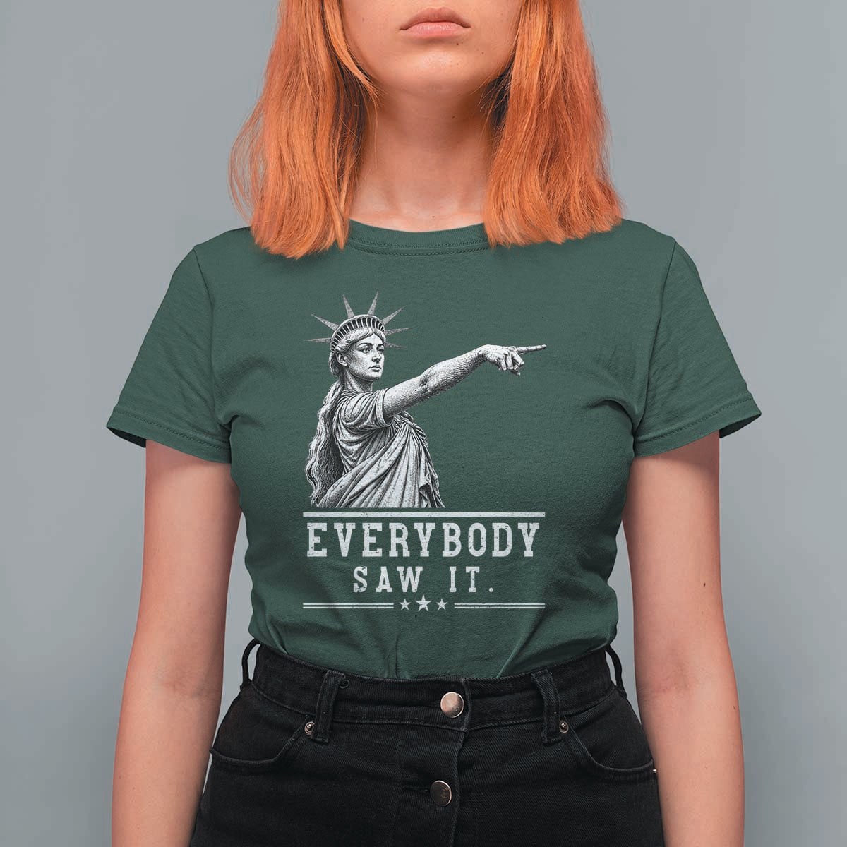Liberty Has Spoken Everybody Saw It T Shirt For Women Funny Pointing Statue Basketball Parody