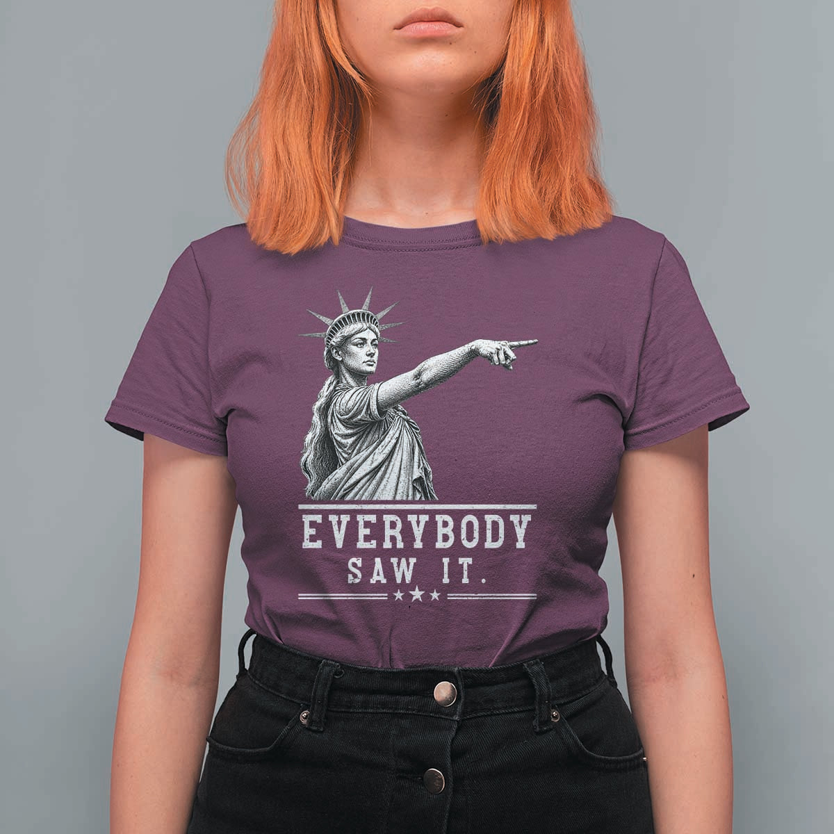 Liberty Has Spoken Everybody Saw It T Shirt For Women Funny Pointing Statue Basketball Parody