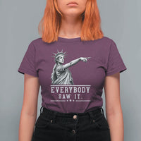 Liberty Has Spoken Everybody Saw It T Shirt For Women Funny Pointing Statue Basketball Parody