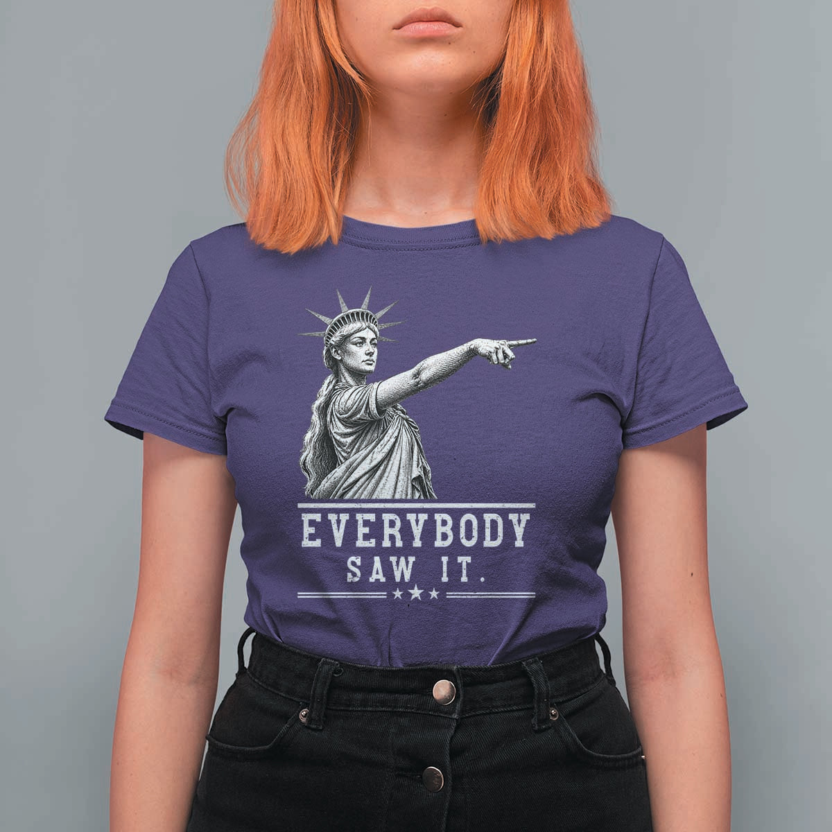 Liberty Has Spoken Everybody Saw It T Shirt For Women Funny Pointing Statue Basketball Parody