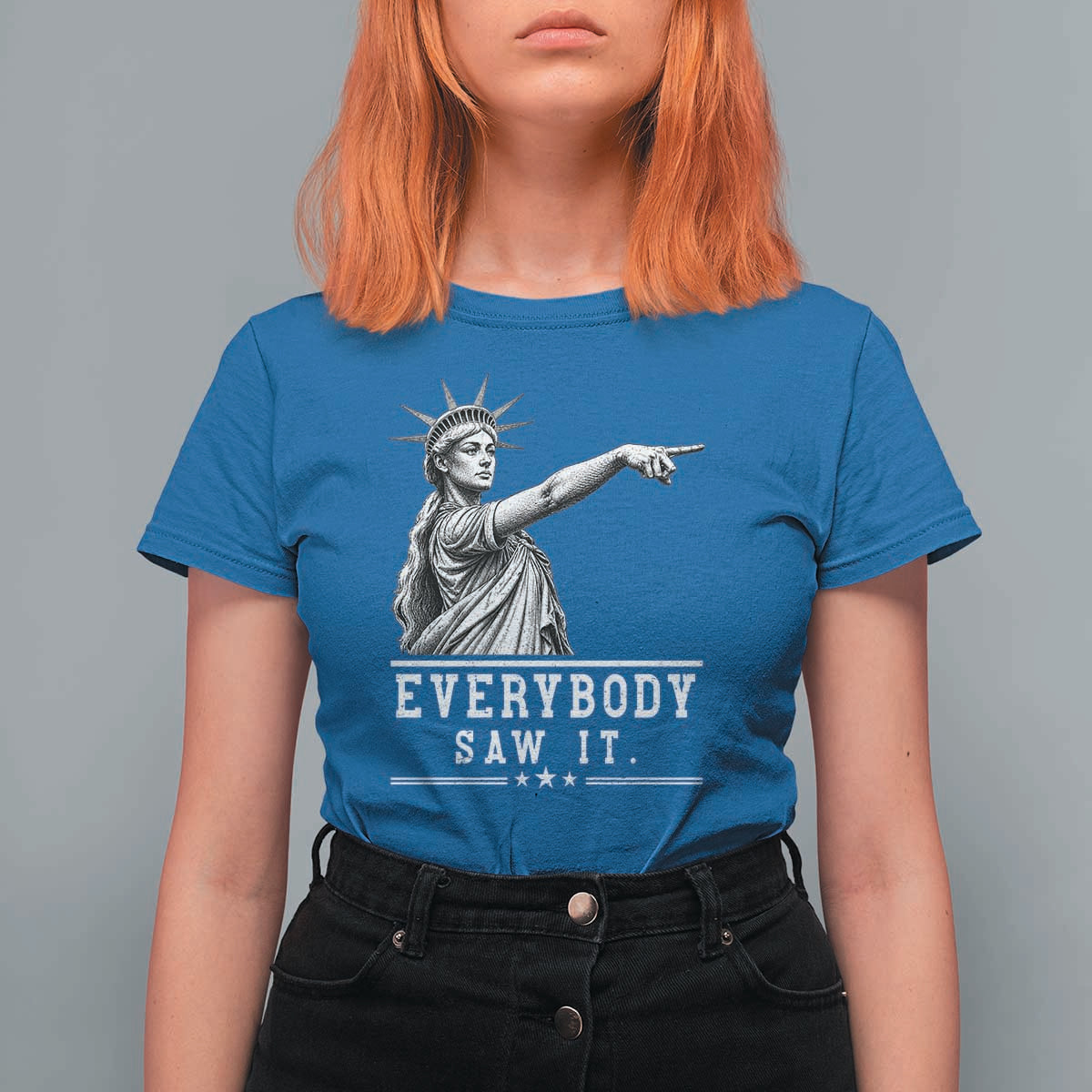 Liberty Has Spoken Everybody Saw It T Shirt For Women Funny Pointing Statue Basketball Parody