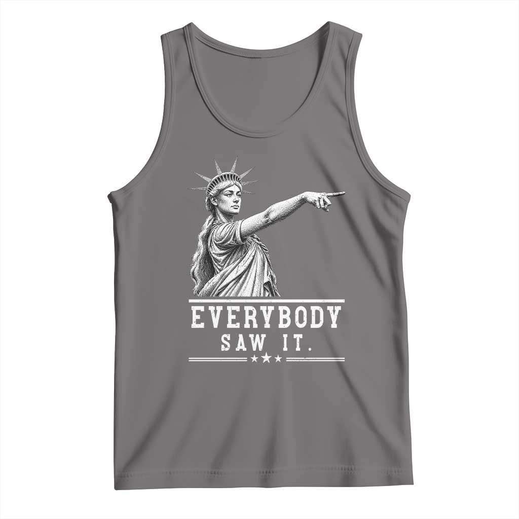 Liberty Has Spoken Everybody Saw It Tank Top Funny Pointing Statue Basketball Parody