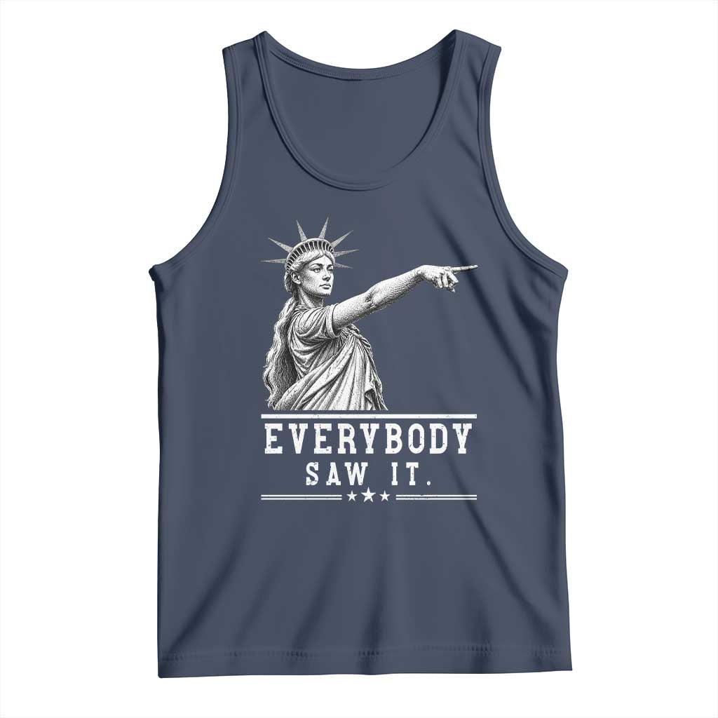 Liberty Has Spoken Everybody Saw It Tank Top Funny Pointing Statue Basketball Parody