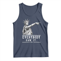Liberty Has Spoken Everybody Saw It Tank Top Funny Pointing Statue Basketball Parody