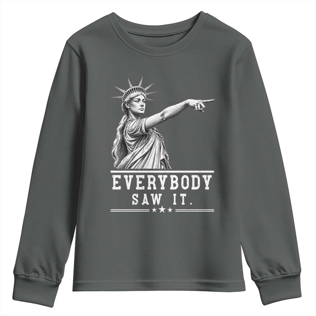 Liberty Has Spoken Everybody Saw It Youth Sweatshirt Funny Pointing Statue Basketball Parody