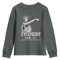 Liberty Has Spoken Everybody Saw It Youth Sweatshirt Funny Pointing Statue Basketball Parody