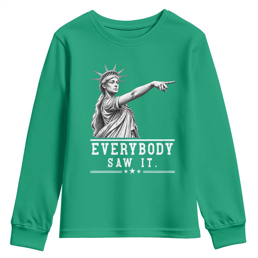 Liberty Has Spoken Everybody Saw It Youth Sweatshirt Funny Pointing Statue Basketball Parody