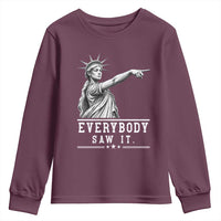 Liberty Has Spoken Everybody Saw It Youth Sweatshirt Funny Pointing Statue Basketball Parody