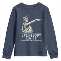 Liberty Has Spoken Everybody Saw It Youth Sweatshirt Funny Pointing Statue Basketball Parody