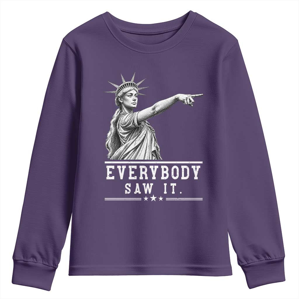 Liberty Has Spoken Everybody Saw It Youth Sweatshirt Funny Pointing Statue Basketball Parody