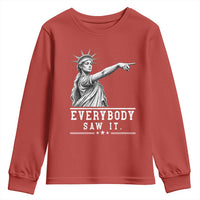 Liberty Has Spoken Everybody Saw It Youth Sweatshirt Funny Pointing Statue Basketball Parody