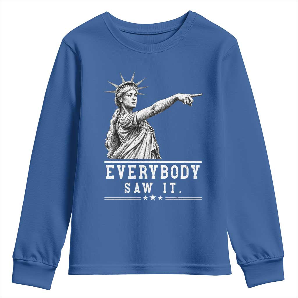 Liberty Has Spoken Everybody Saw It Youth Sweatshirt Funny Pointing Statue Basketball Parody