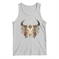 Vintage Southwestern Cow Skull Tank Top Boho Feather Western Graphic