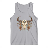 Vintage Southwestern Cow Skull Tank Top Boho Feather Western Graphic