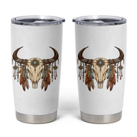 Vintage Southwestern Cow Skull Tumbler Cup Boho Feather Western Graphic