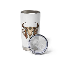 Vintage Southwestern Cow Skull Tumbler Cup Boho Feather Western Graphic
