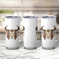 Vintage Southwestern Cow Skull Tumbler Cup Boho Feather Western Graphic