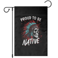 Proud To Be Native Garden Flag Native American Skull Headdress Graphic