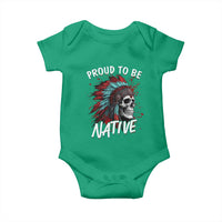 Proud To Be Native Baby Onesie Native American Skull Headdress Graphic