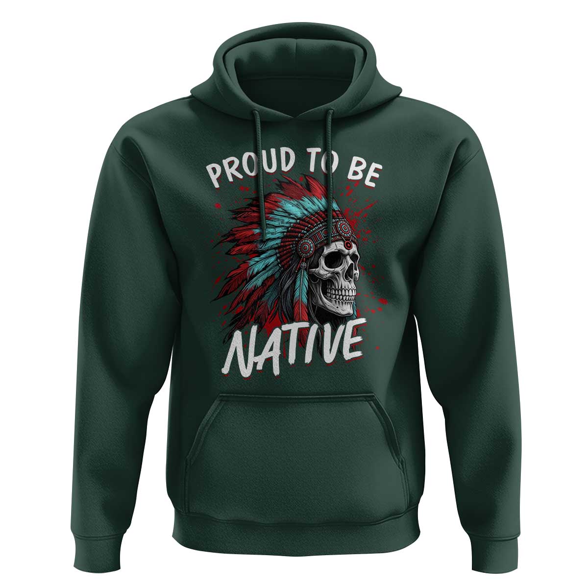 Proud To Be Native Hoodie Native American Skull Headdress Graphic