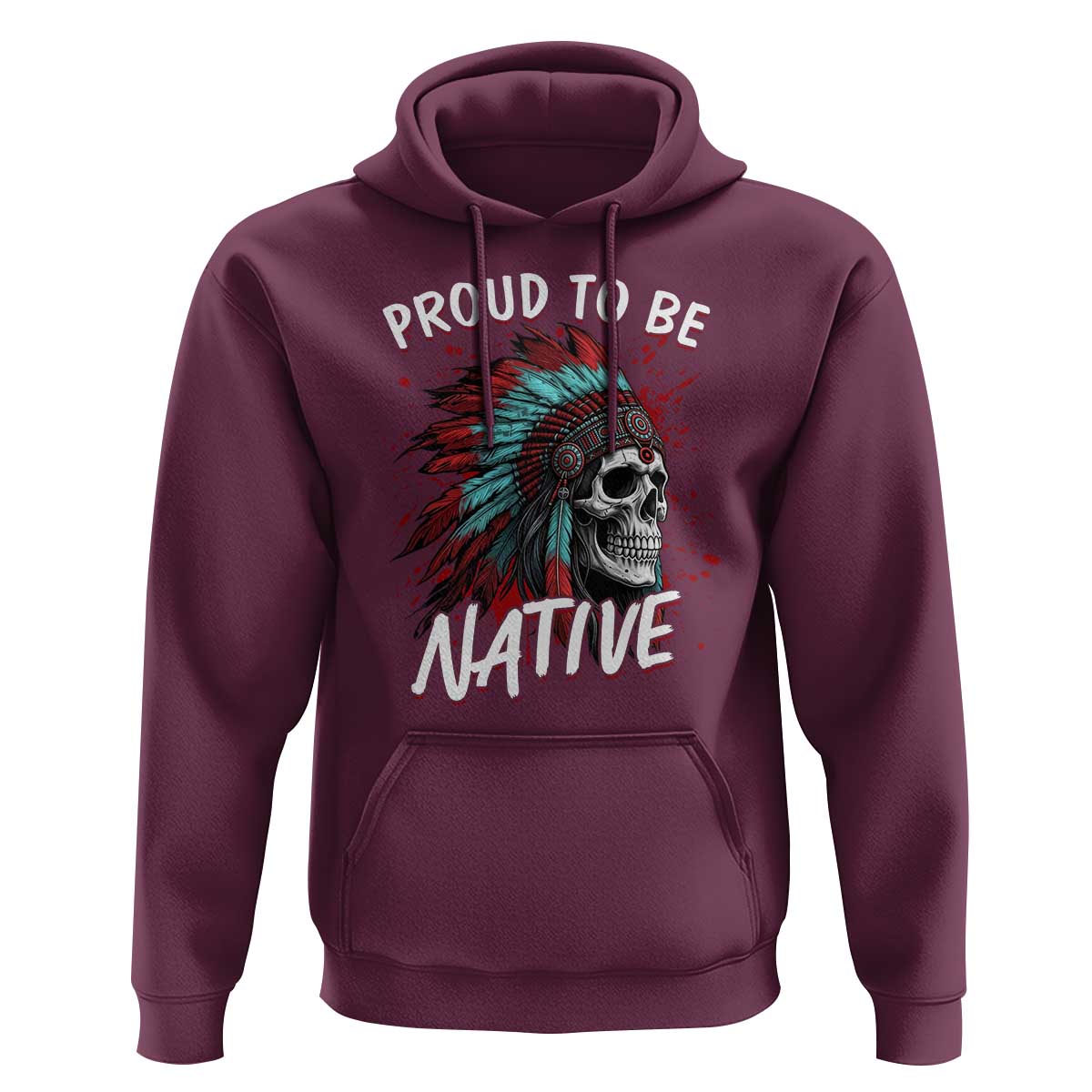 Proud To Be Native Hoodie Native American Skull Headdress Graphic