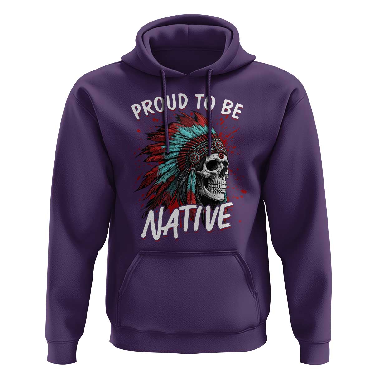 Proud To Be Native Hoodie Native American Skull Headdress Graphic