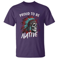 Proud To Be Native T Shirt Native American Skull Headdress Graphic