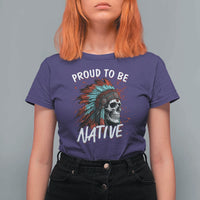 Proud To Be Native T Shirt For Women Native American Skull Headdress Graphic