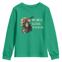 Indigenous Peoples Day Gift Youth Sweatshirt No One Is Illegal On Stolen Land