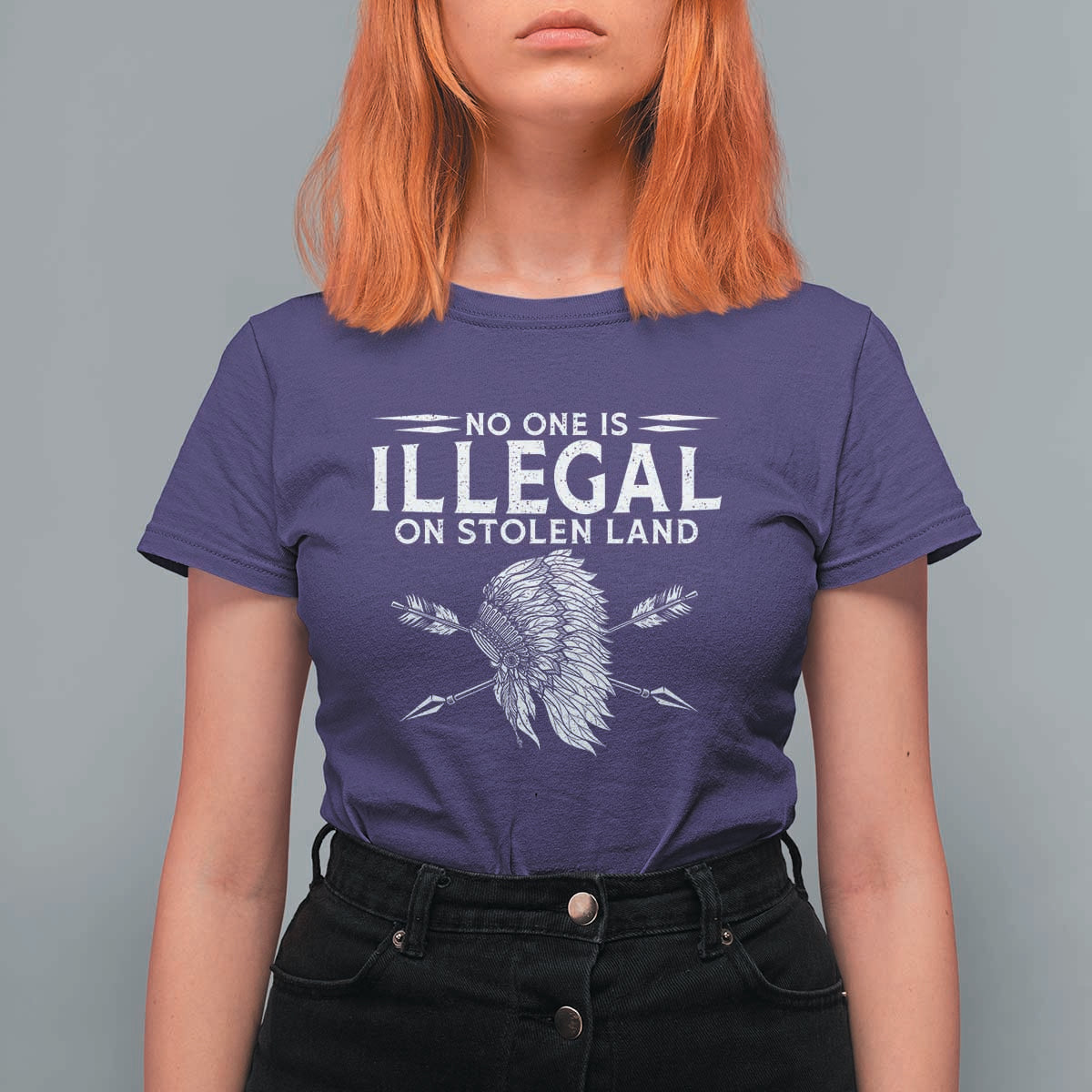 Honor Indigenous Peoples T Shirt For Women No One Is Illegal On Stolen Land