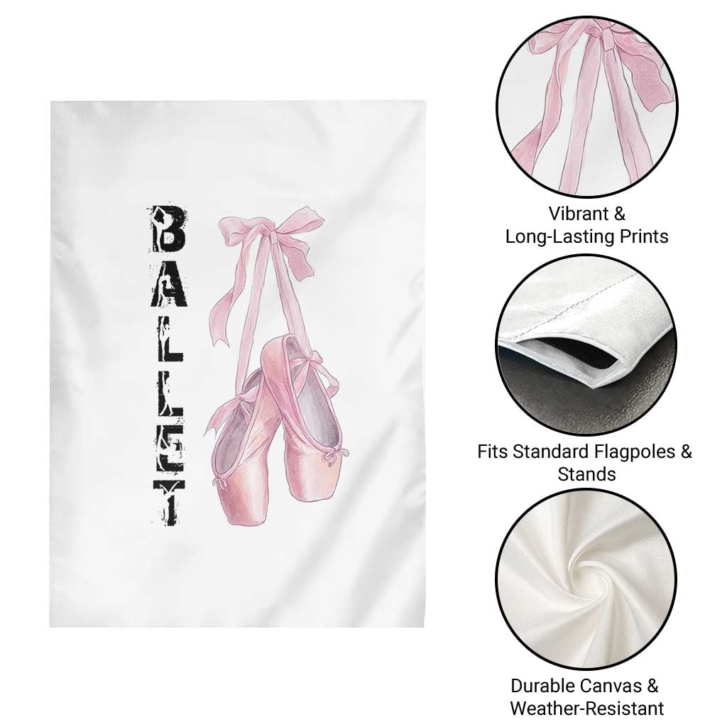 Ballerina Pointe Shoes Garden Flag Gift For Cute Ballet Girl - Wonder Print Shop