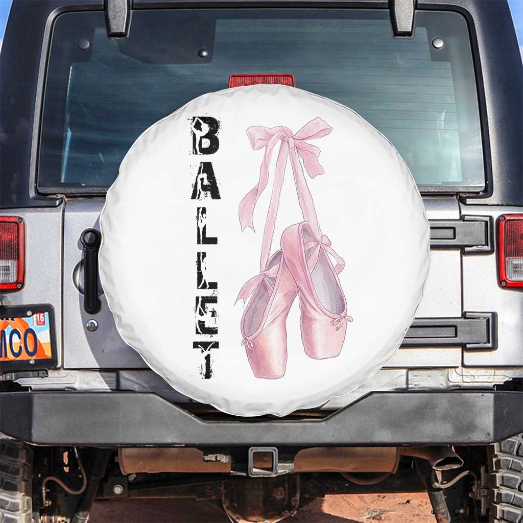 Ballerina Pointe Shoes Spare Tire Cover Gift For Cute Ballet Girl - Wonder Print Shop