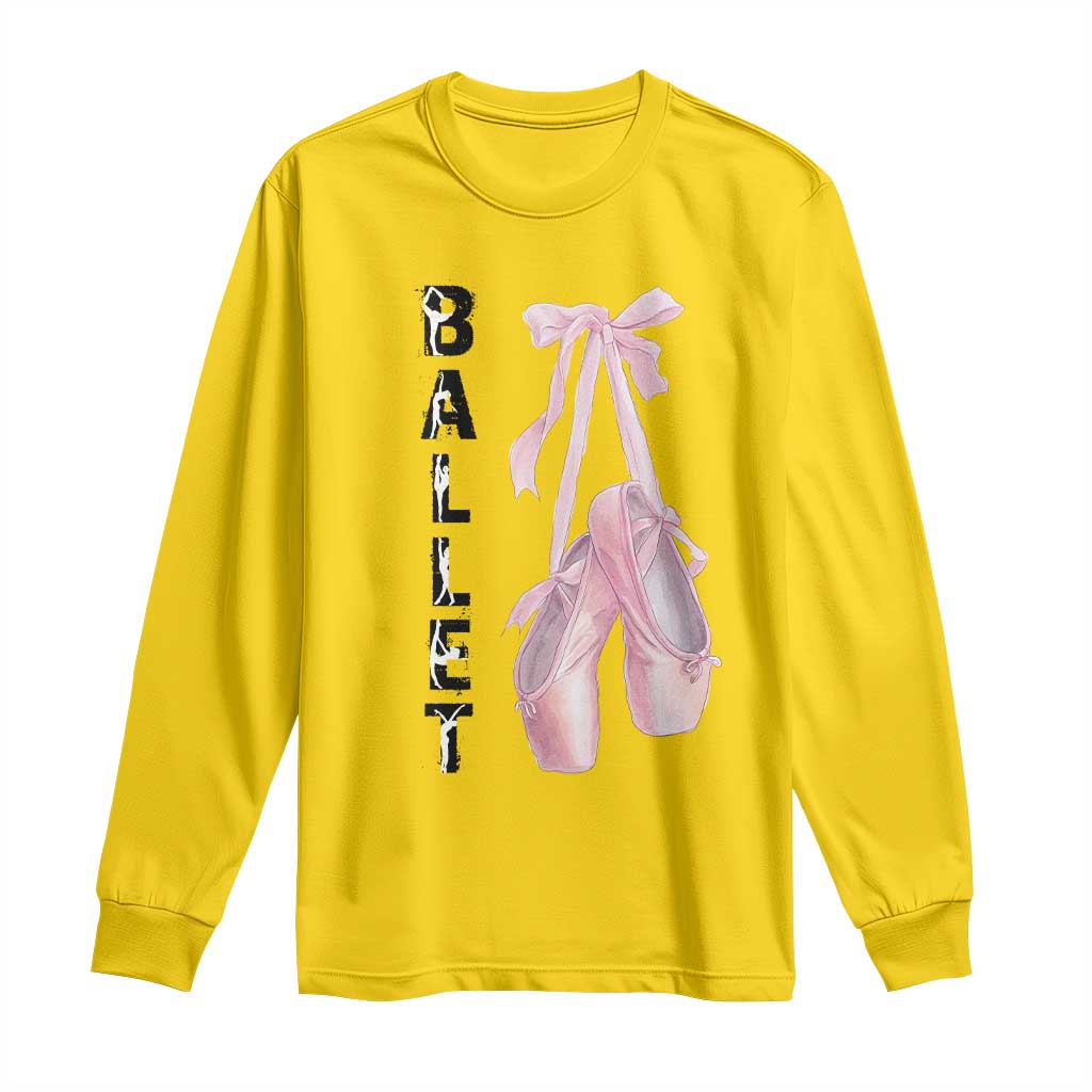 Ballerina Pointe Shoes Long Sleeve Shirt Gift For Cute Ballet Girl - Wonder Print Shop